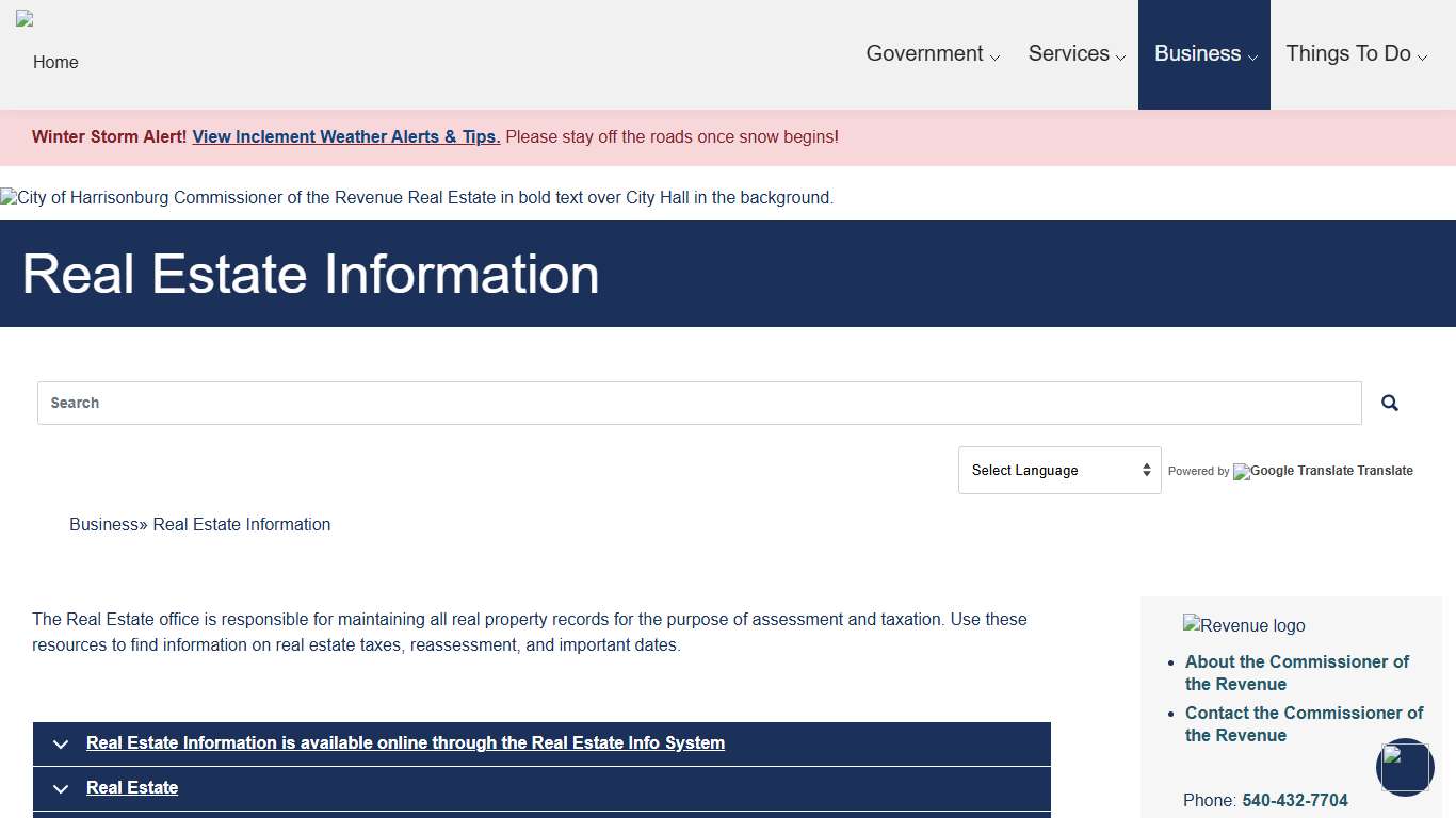 Real Estate Information City of Harrisonburg, VA