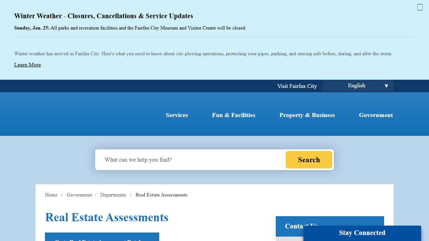 Real Estate Assessments City of Fairfax, VA