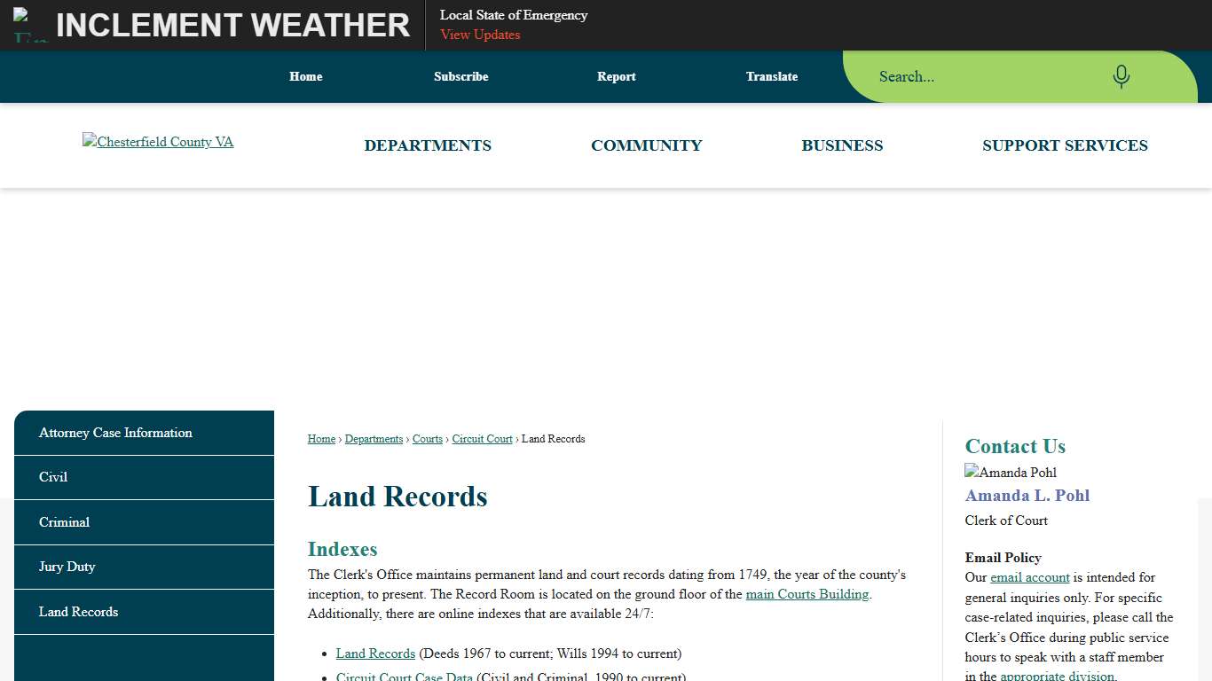 Land Records Chesterfield County, VA