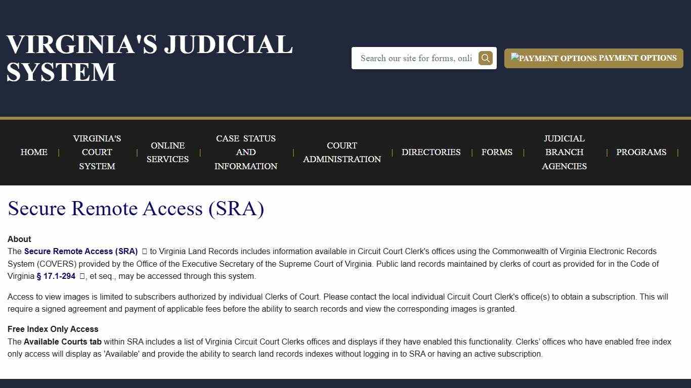 Secure Remote Access (SRA) Virginia Court System